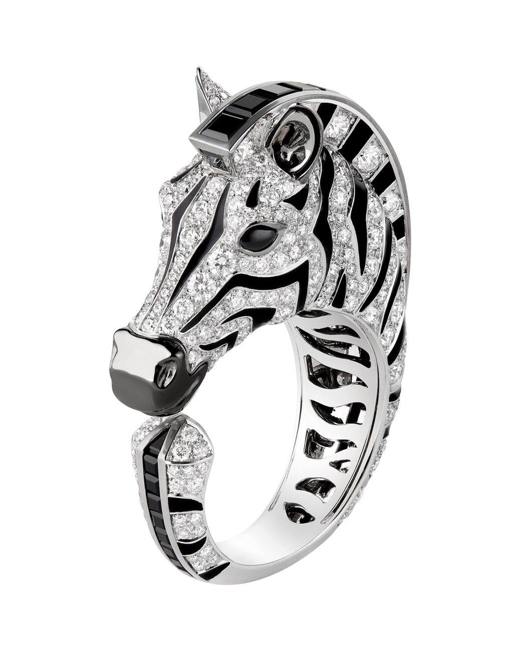 Boucheron White Diamond And Onyx Animaux De Collection Zebra Ring