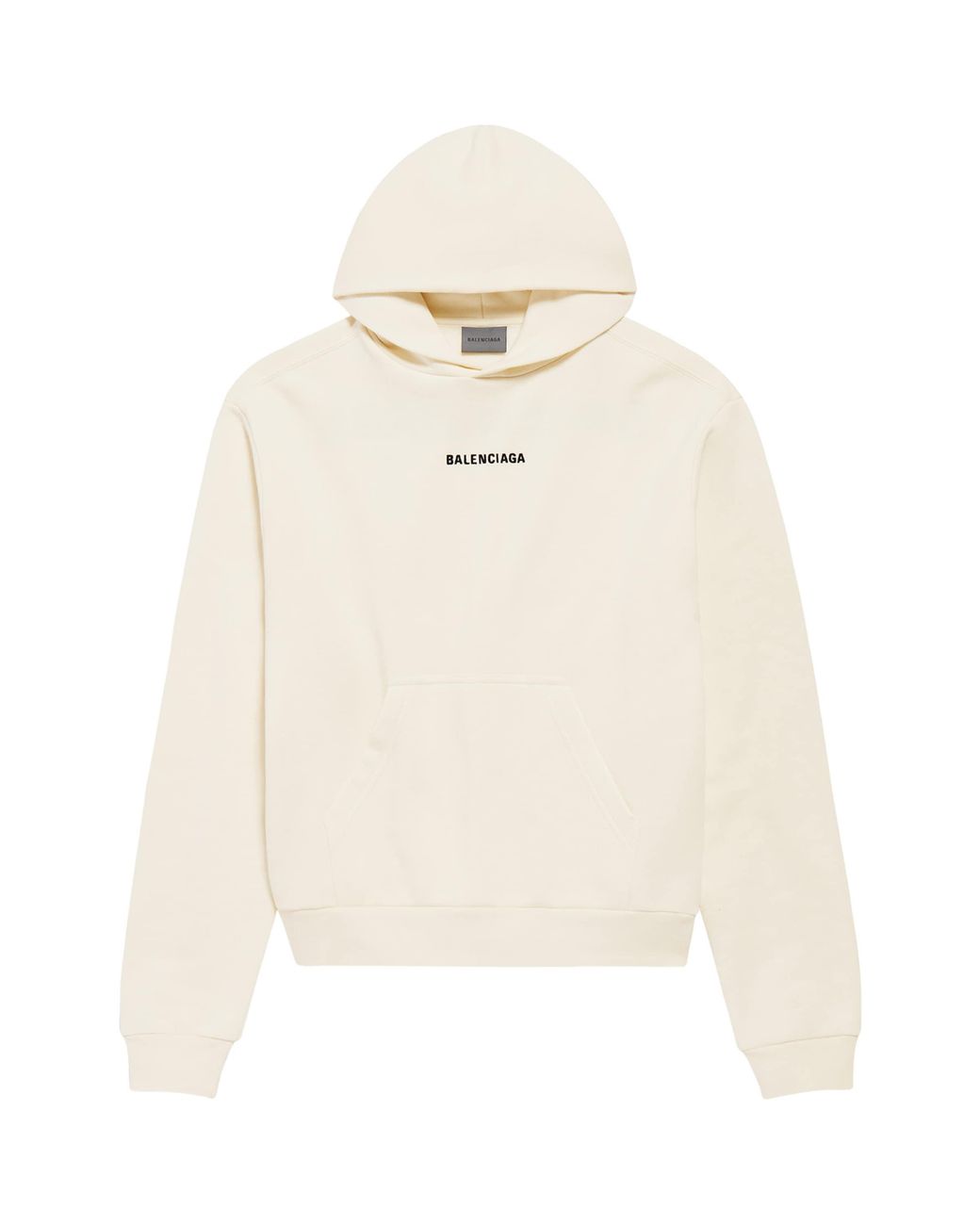 Balenciaga White Cotton Logo Hoodie
