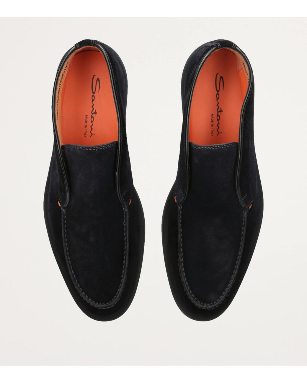 Santoni Blue Suede Detroit High-Top Loafers for men