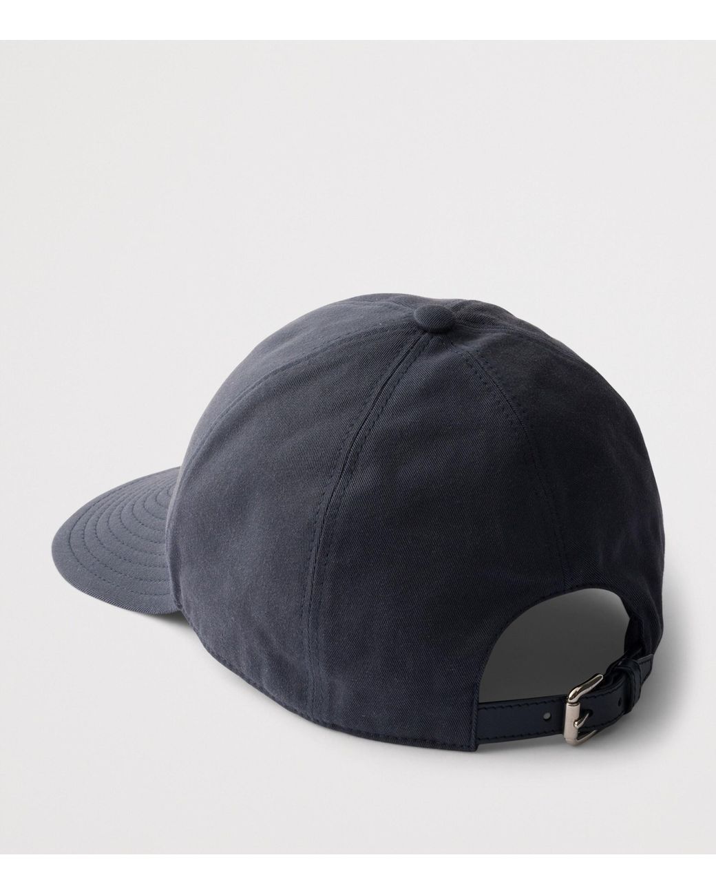 Prada Blue Cotton Gabardine Embroidered Baseball Cap for men