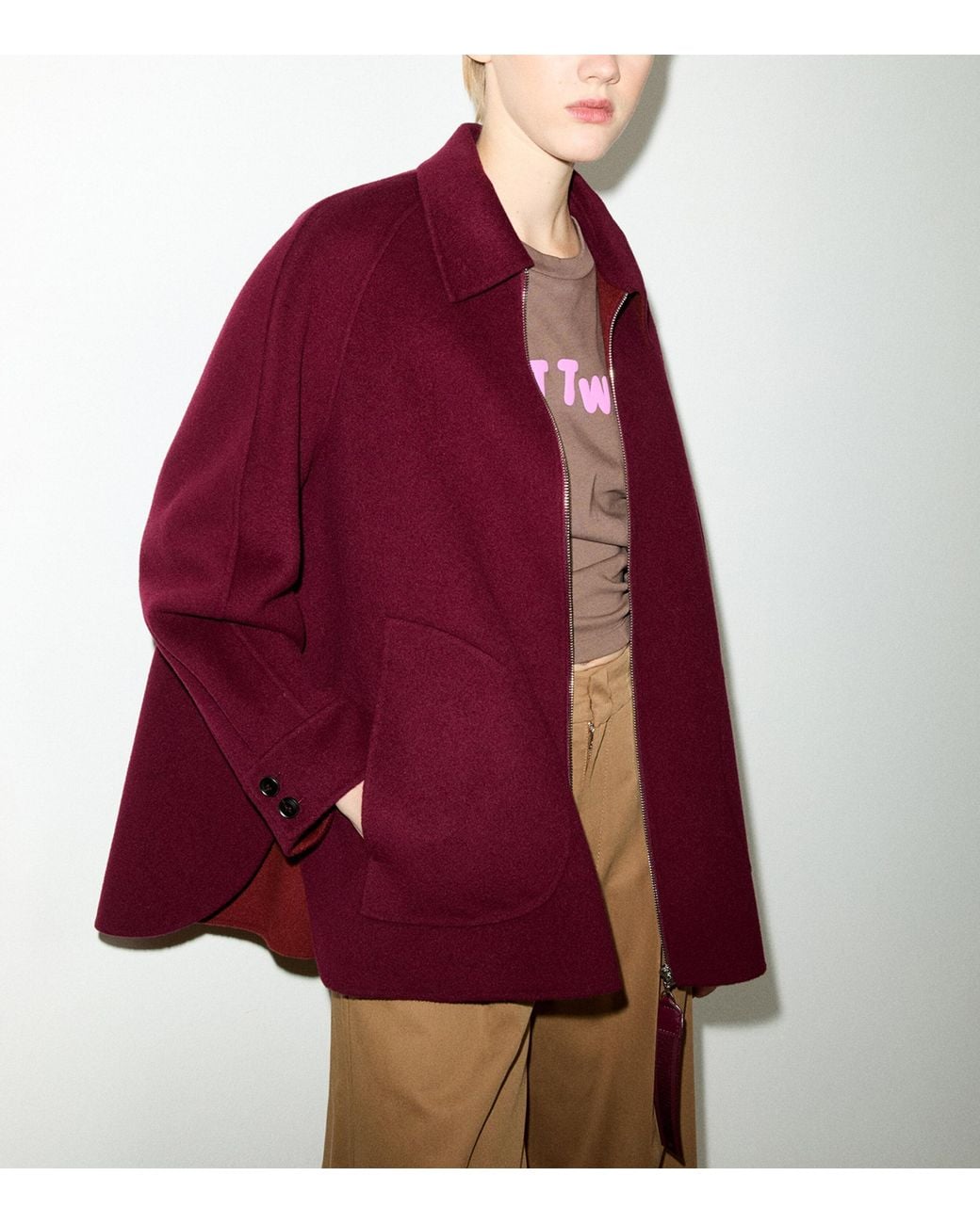 MAX&Co. Red Wool A-Line Coat