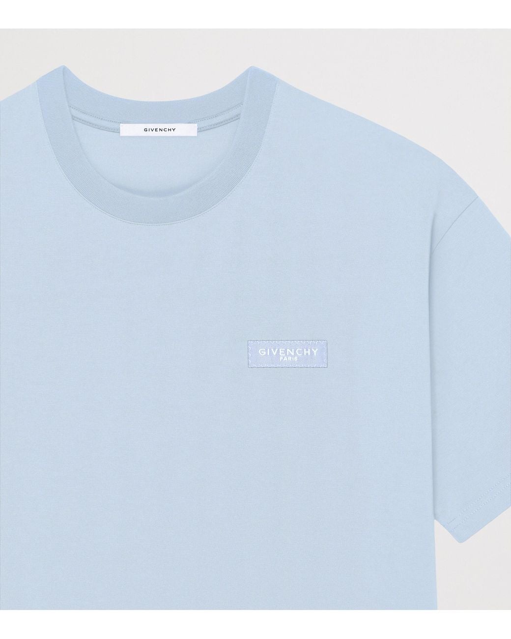 Givenchy Blue Cotton Logo T-Shirt for men