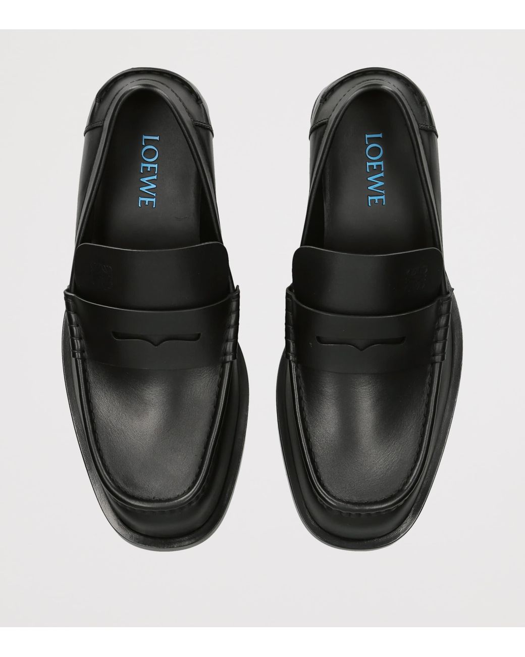 Loewe Black Leather Bobine Loafers for men