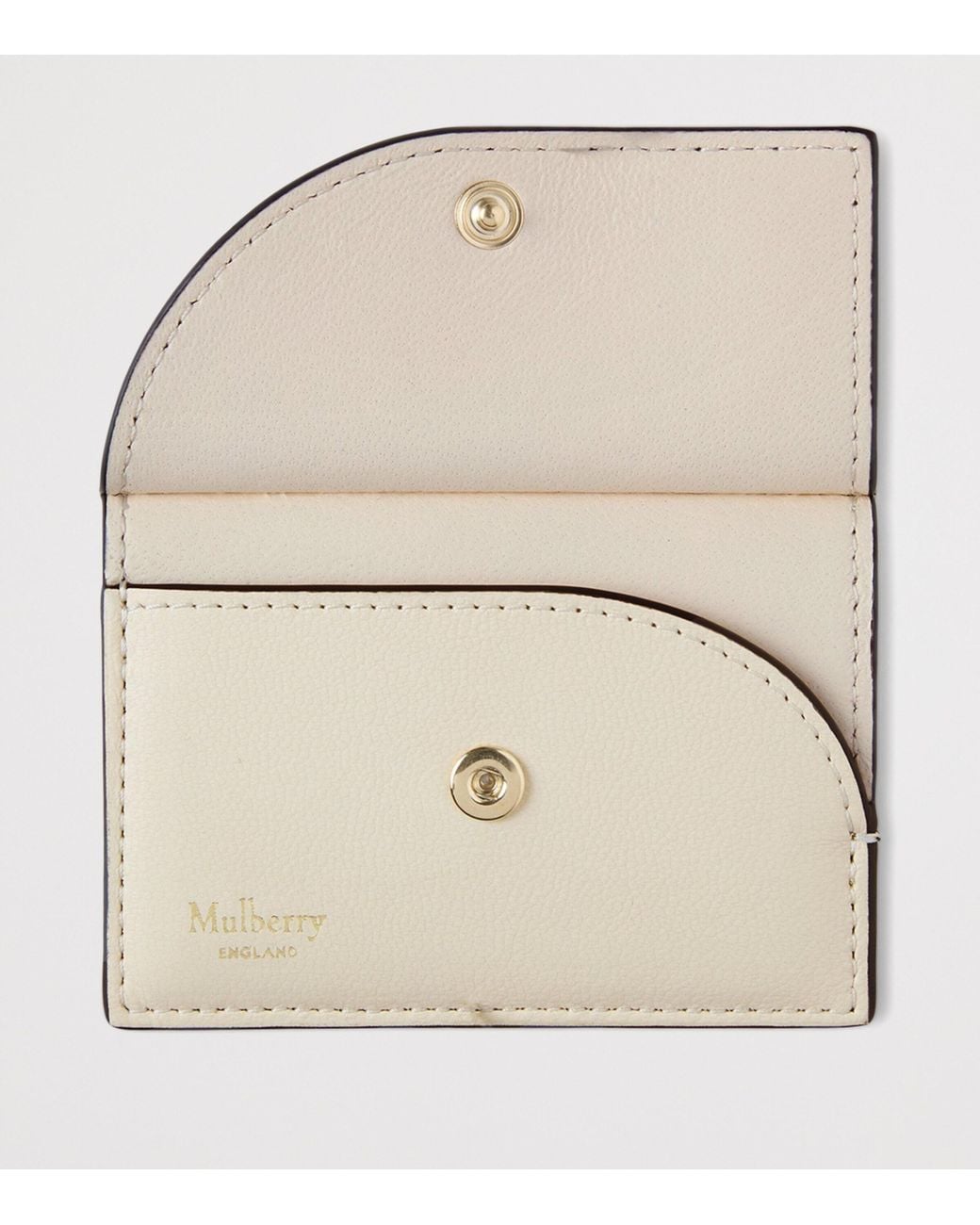Mulberry Metallic Compact Cardholder Eggshell-Linen