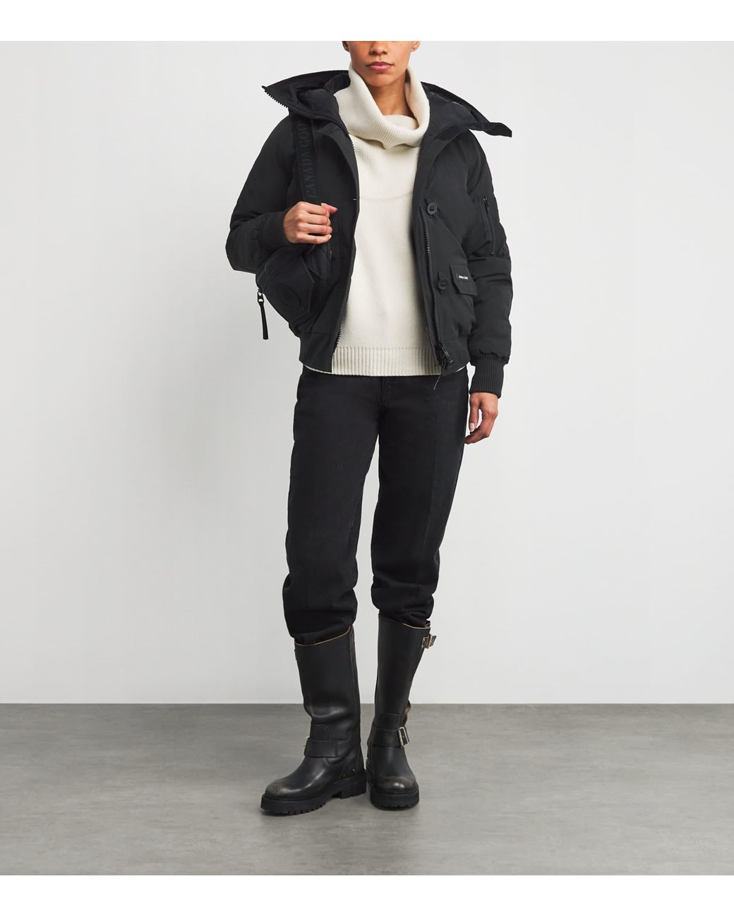 Canada Goose Black Water-Repellent Down Chilliwack Bomber Jacket