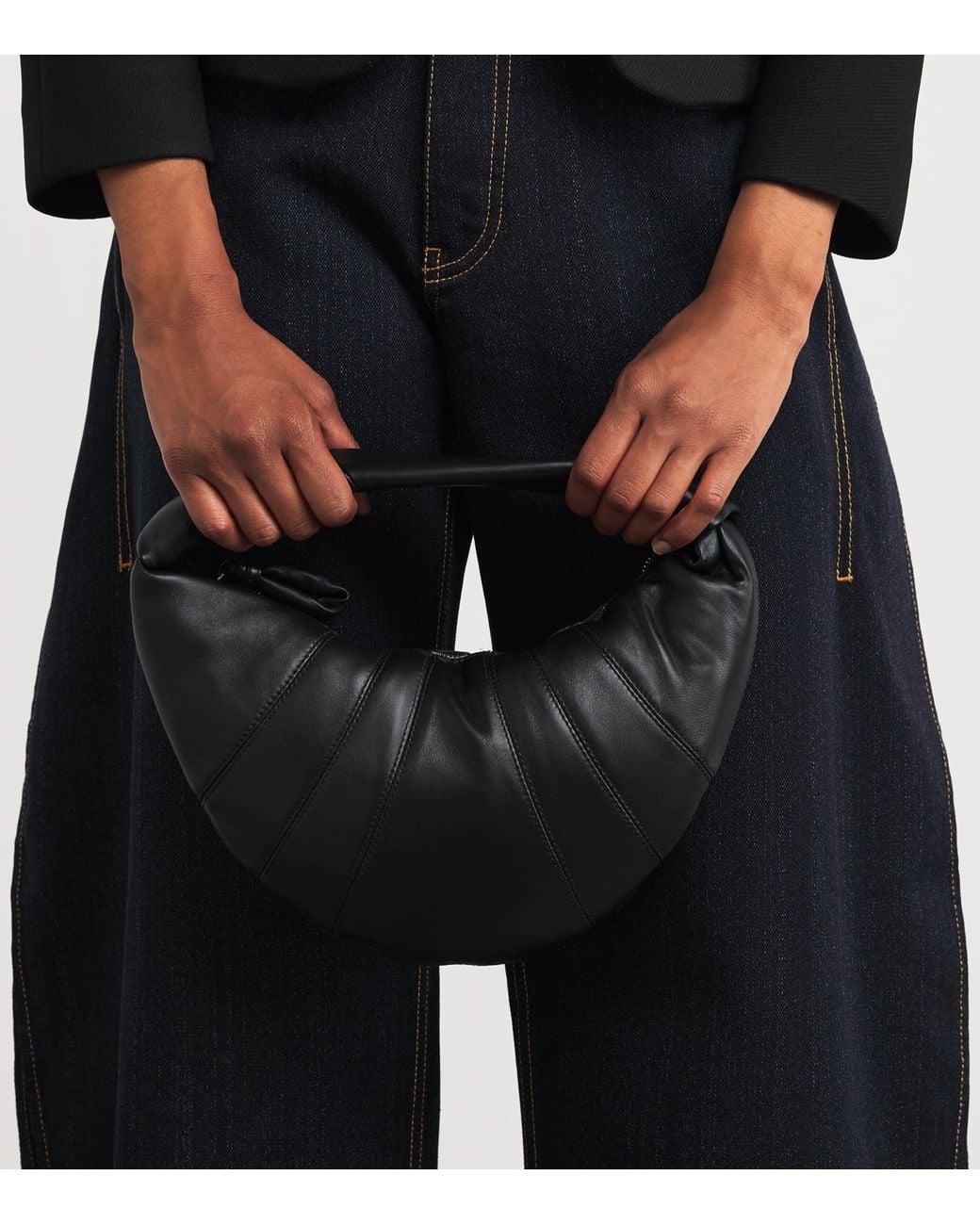 Lemaire Black Mini Lambskin Fortune Croissant Shoulder Bag