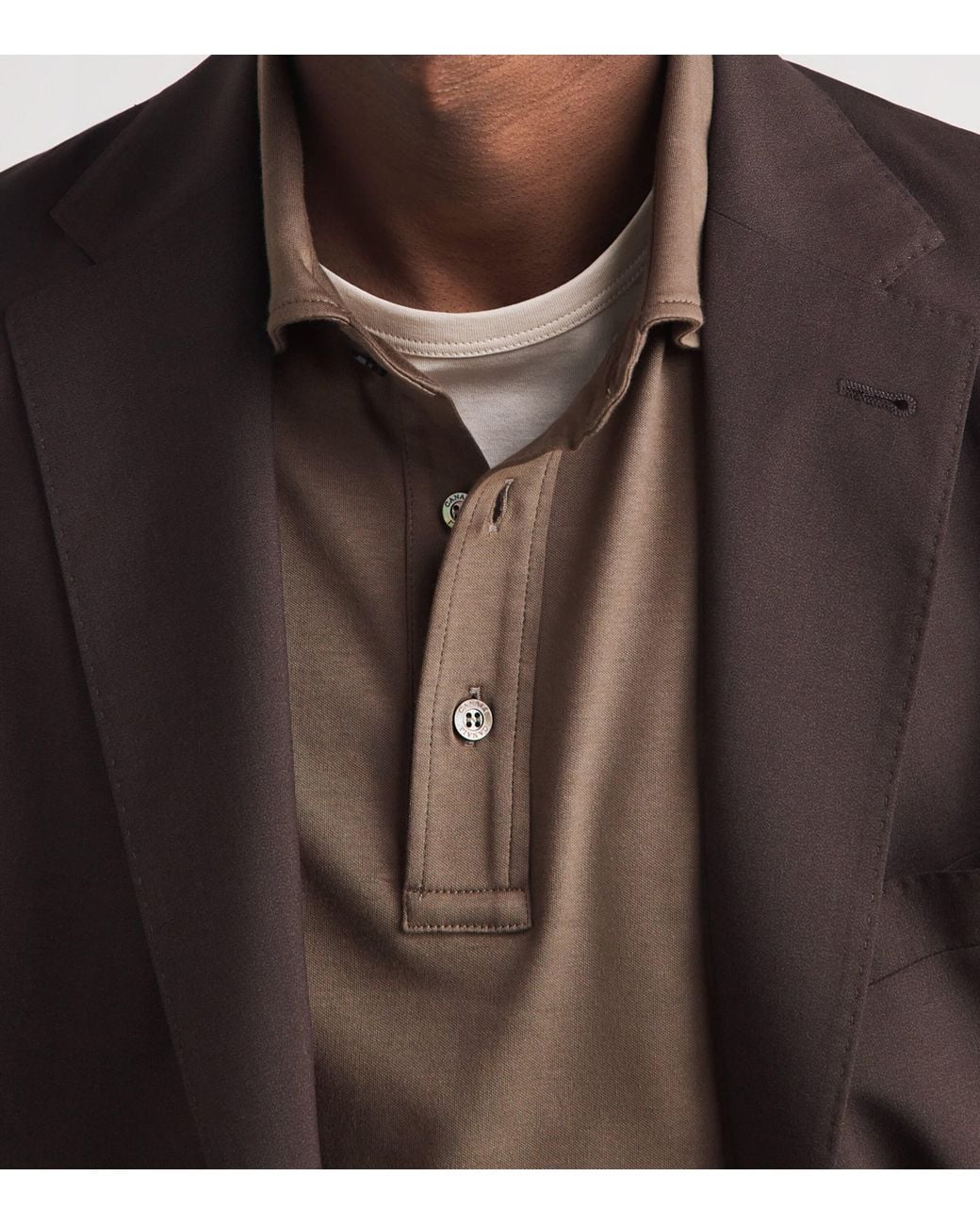 Canali Brown Cotton Polo Shirt for men
