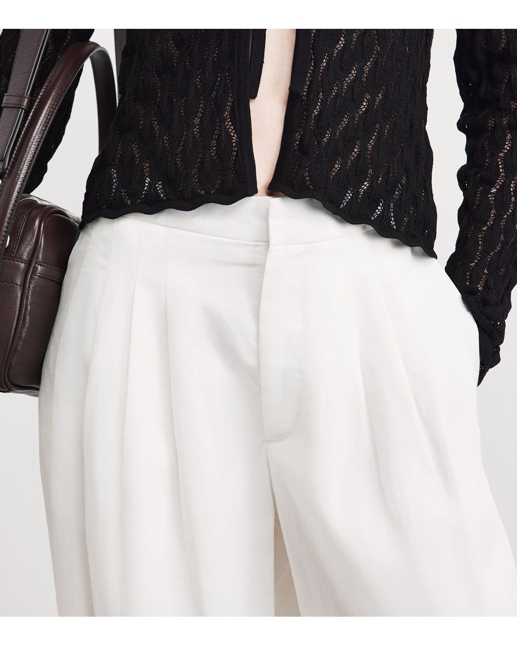 Rag & Bone White Chappell Wide-Leg Trousers