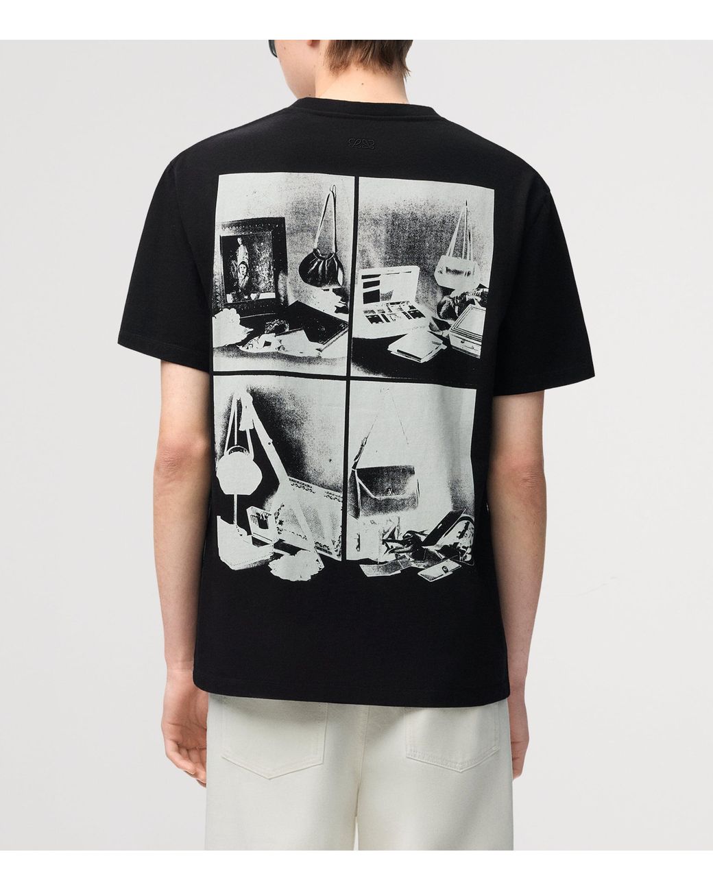 Loewe Black Cotton Relaxed Logo T-Shirt for men