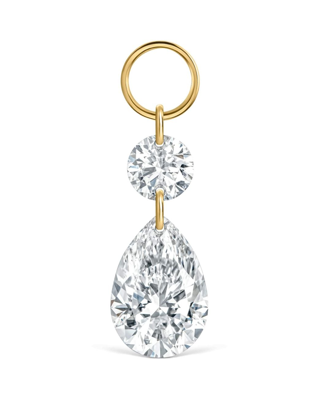 Maria Tash White Grand Floating Double Diamond Single Earring