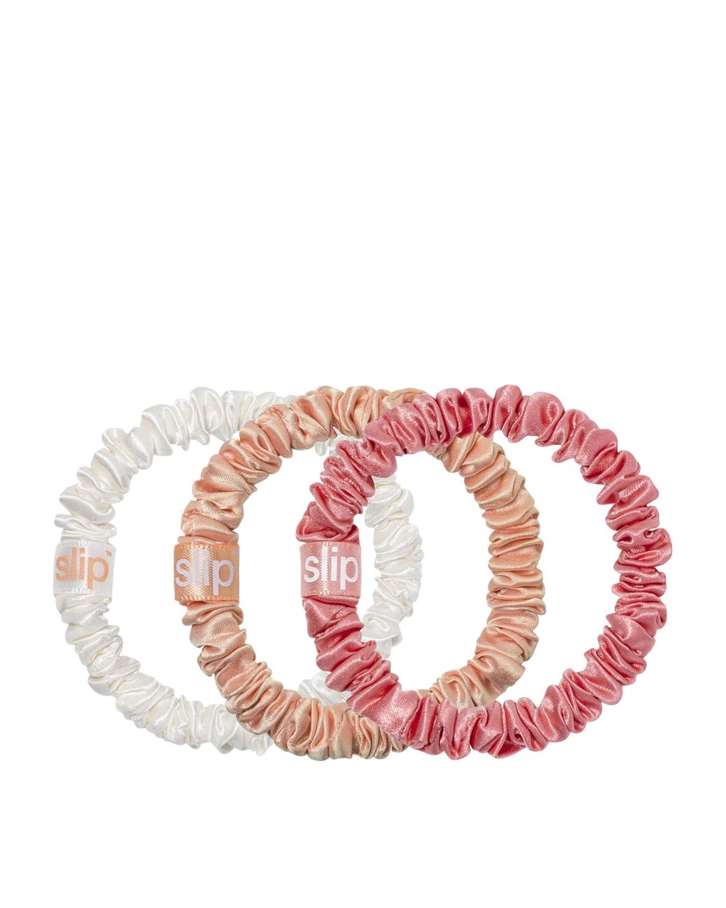 Slip Pink Pure Silk Noelle Skinny Scrunchie Trio Cracker