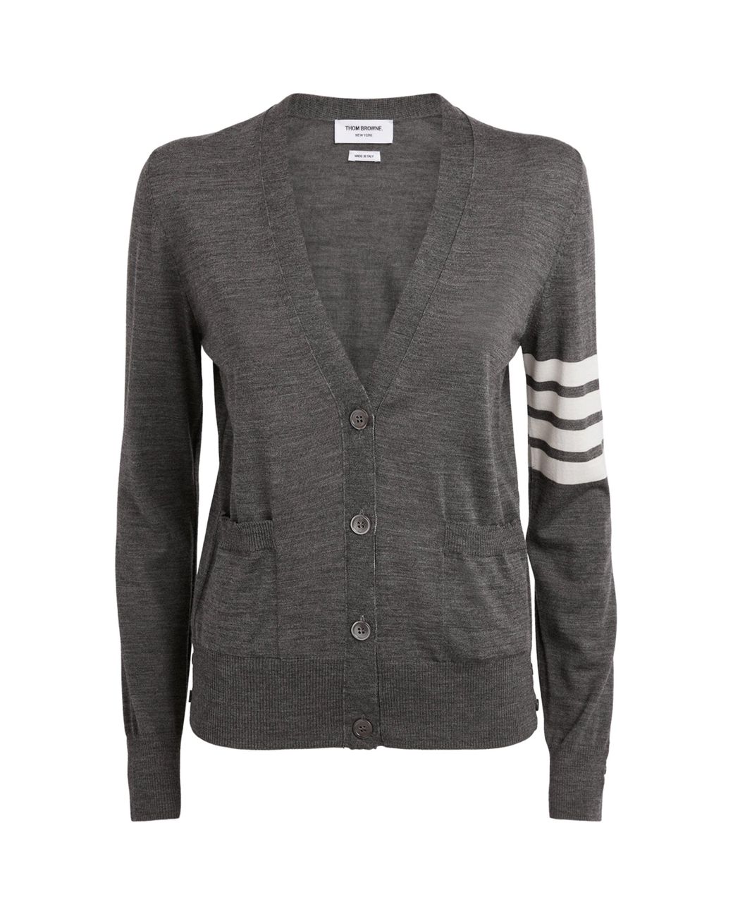 Thom Browne Gray Wool Relaxed 4-Bar Cardigan