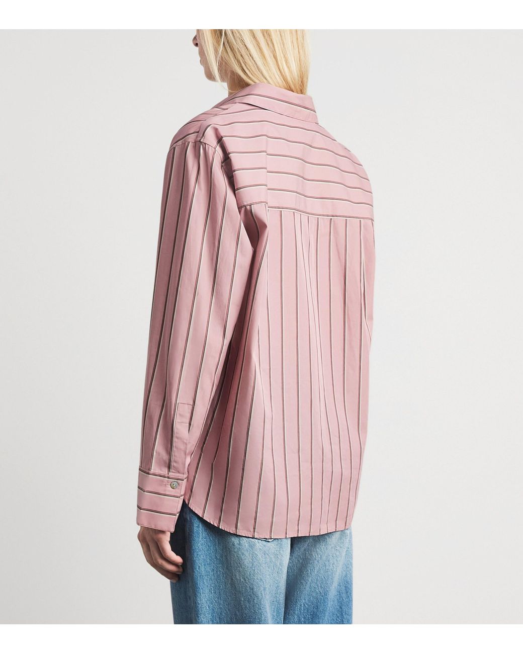 Vince Pink Cotton Stripe Shirt
