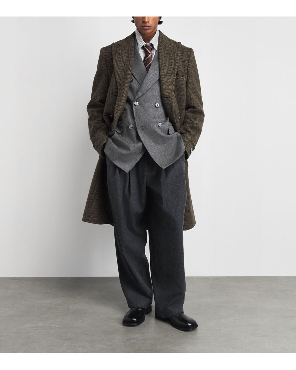 AMI Gray Wool Double-Breasted Blazer for men
