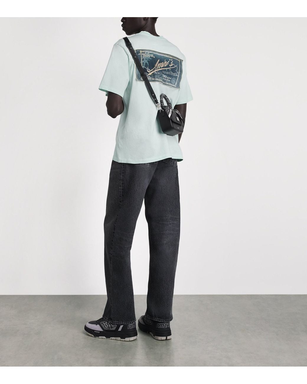 Amiri Blue Cotton Quality Goods Patch T-Shirt for men