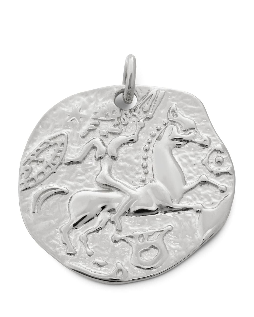Monica Vinader Metallic Sterling Talisman Goddess Coin Pendant