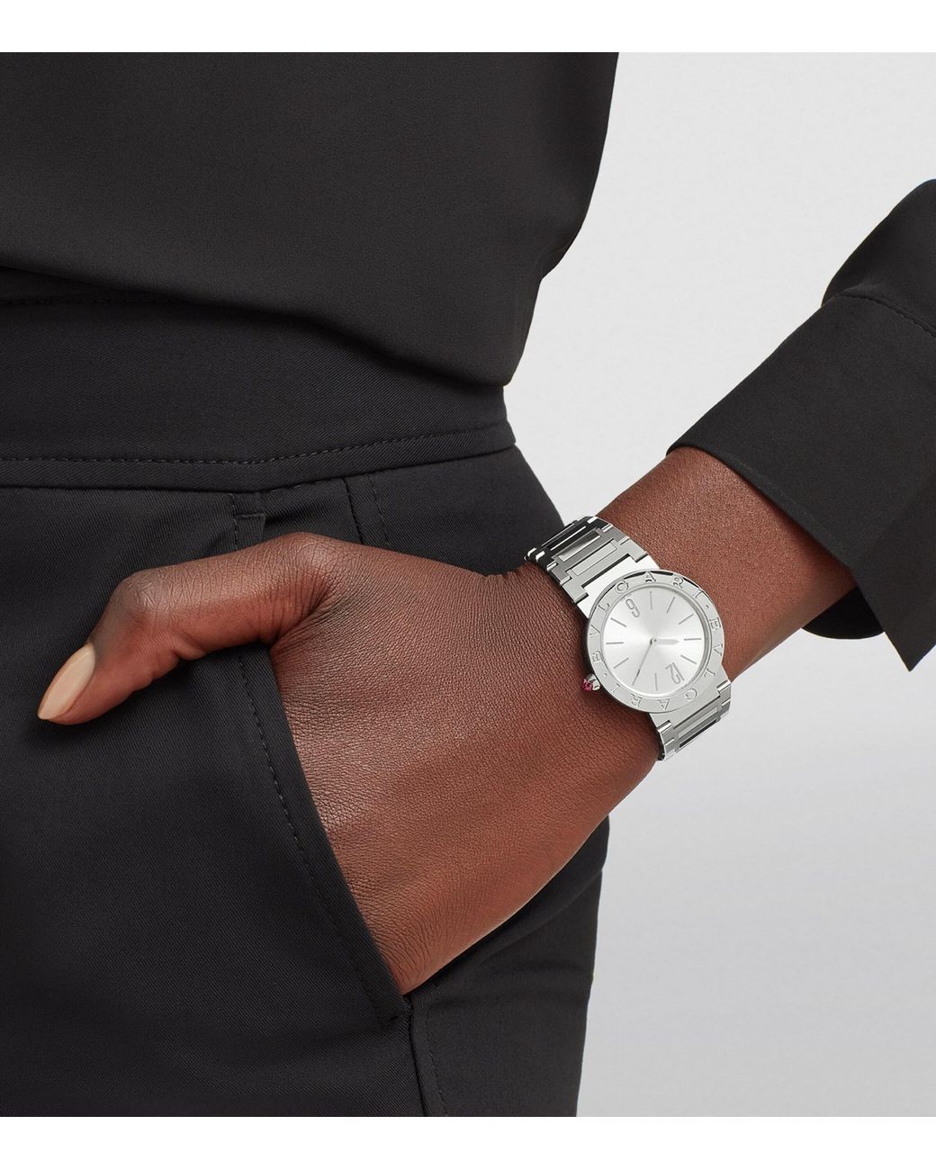BVLGARI Metallic Stainless Steel Lady Watch