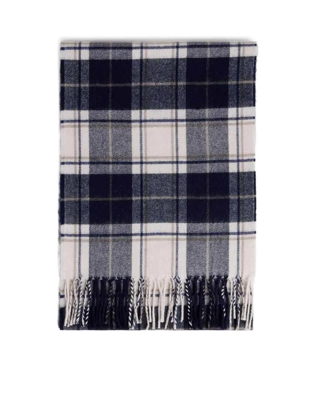 Dunhill Blue Cashmere Tartan Check Scarf for men