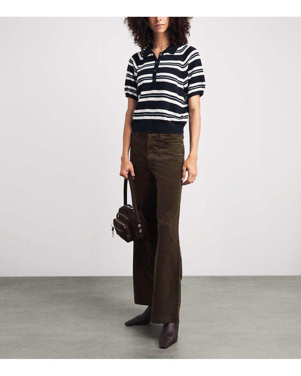 PAIGE Brown Corduroy Anessa Wide-Leg Trousers