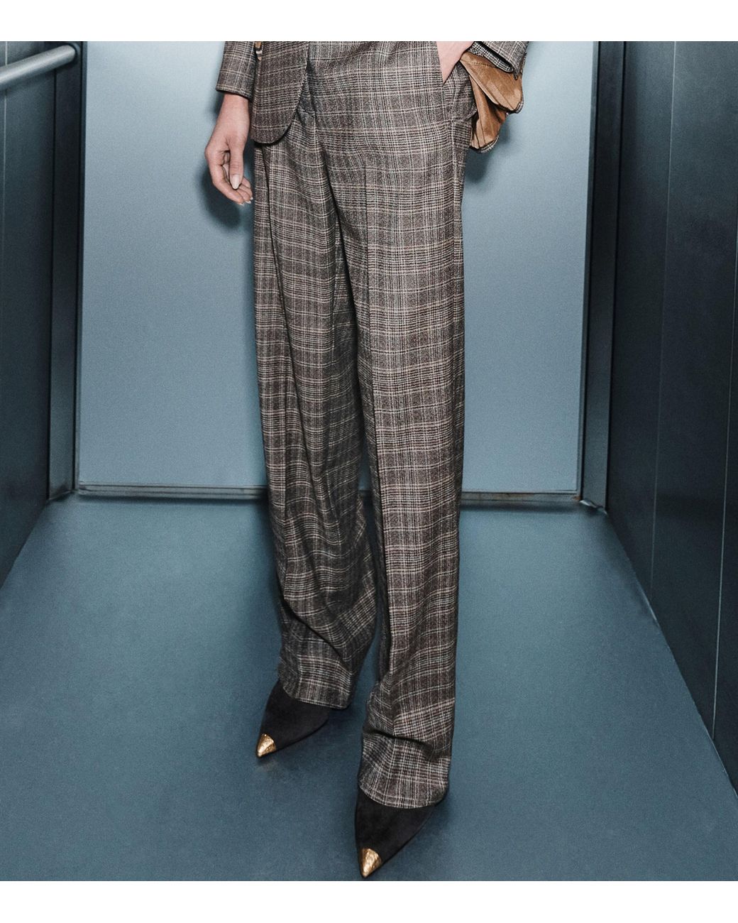 Marella Brown Wool-Blend Straight Trousers