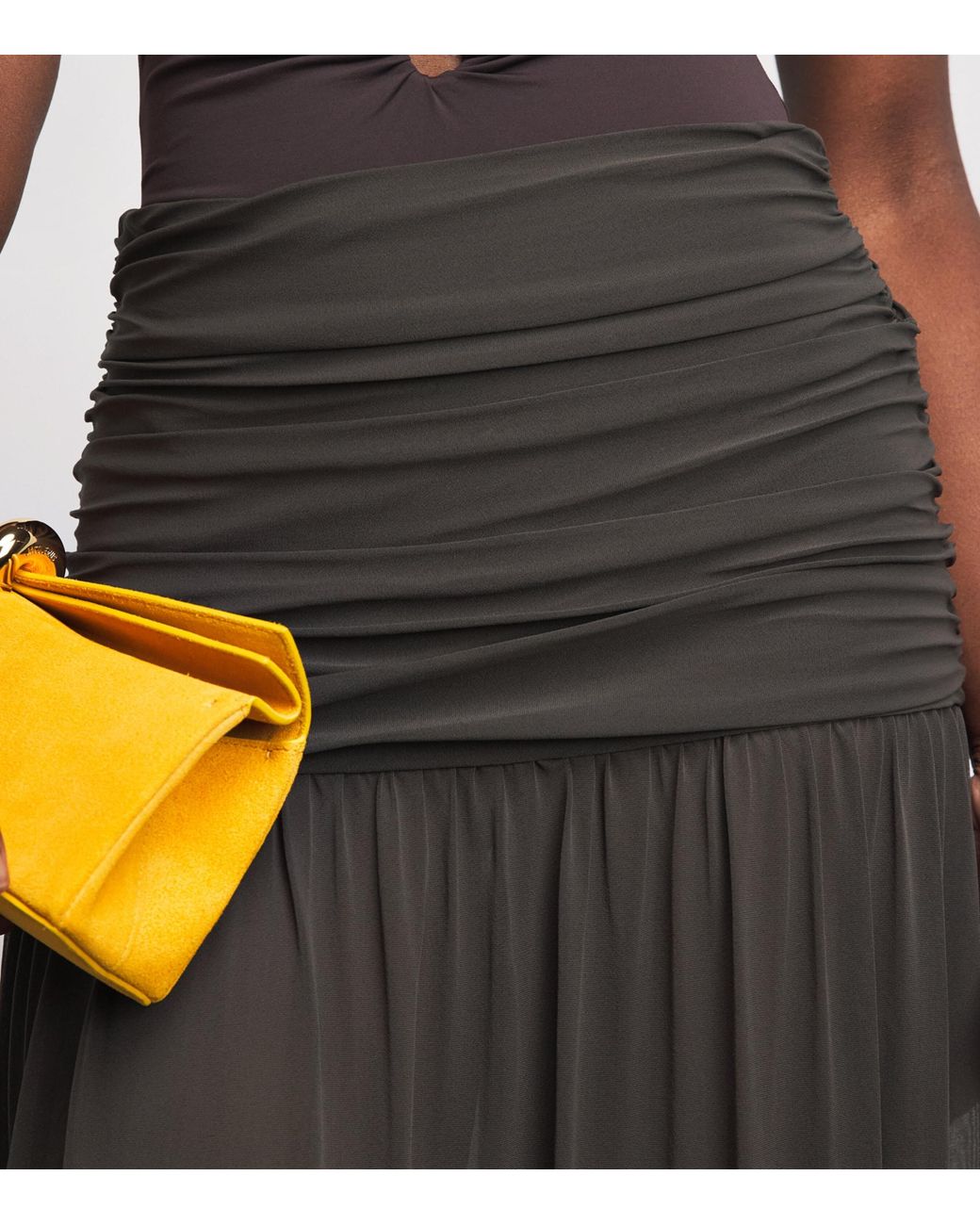 Moré Noir Black Crepe Nova Maxi Skirt