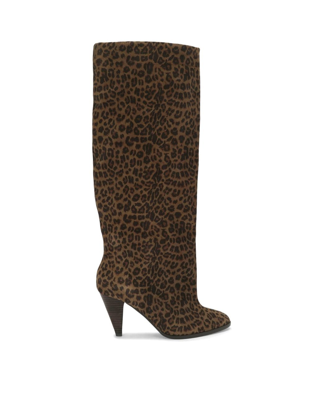 Kurt Geiger Brown Suede Leopard Print Lambeth Knee-High Boots