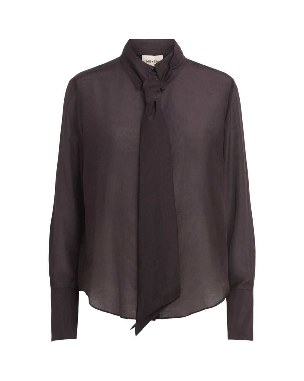 ME+EM Gray Cotton-Silk Cloud Layering Shirt