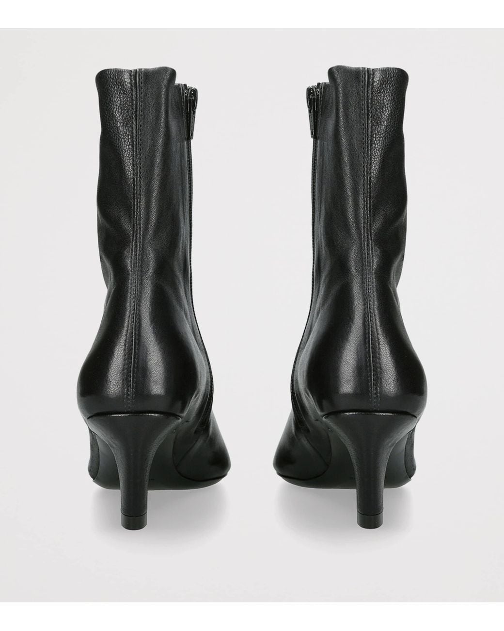 Jude Black Leather Cave Ankle Boots 55