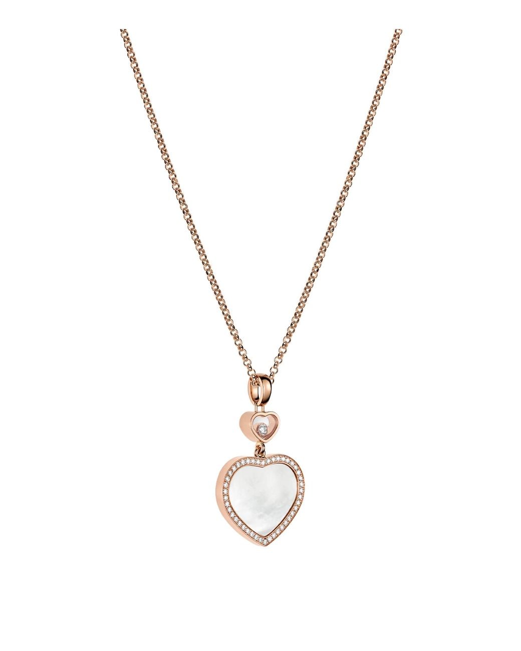Chopard Metallic And Diamond Happy Hearts Pendant