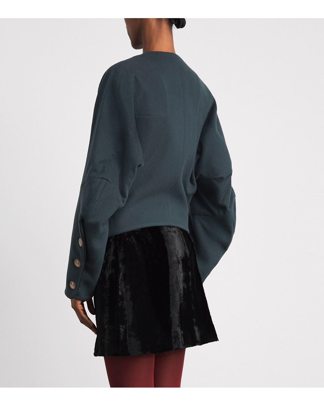 Vivienne Westwood Blue Wool-Cashmere Rounded Jacket
