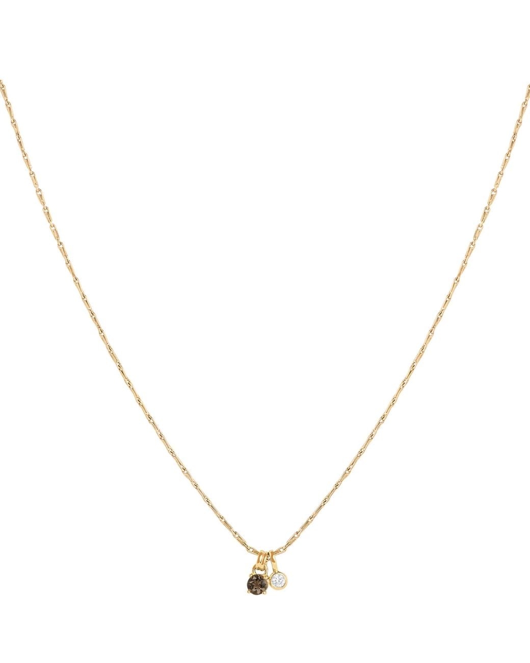 Astrid & Miyu Metallic Diamond And Quartz Charm Necklace