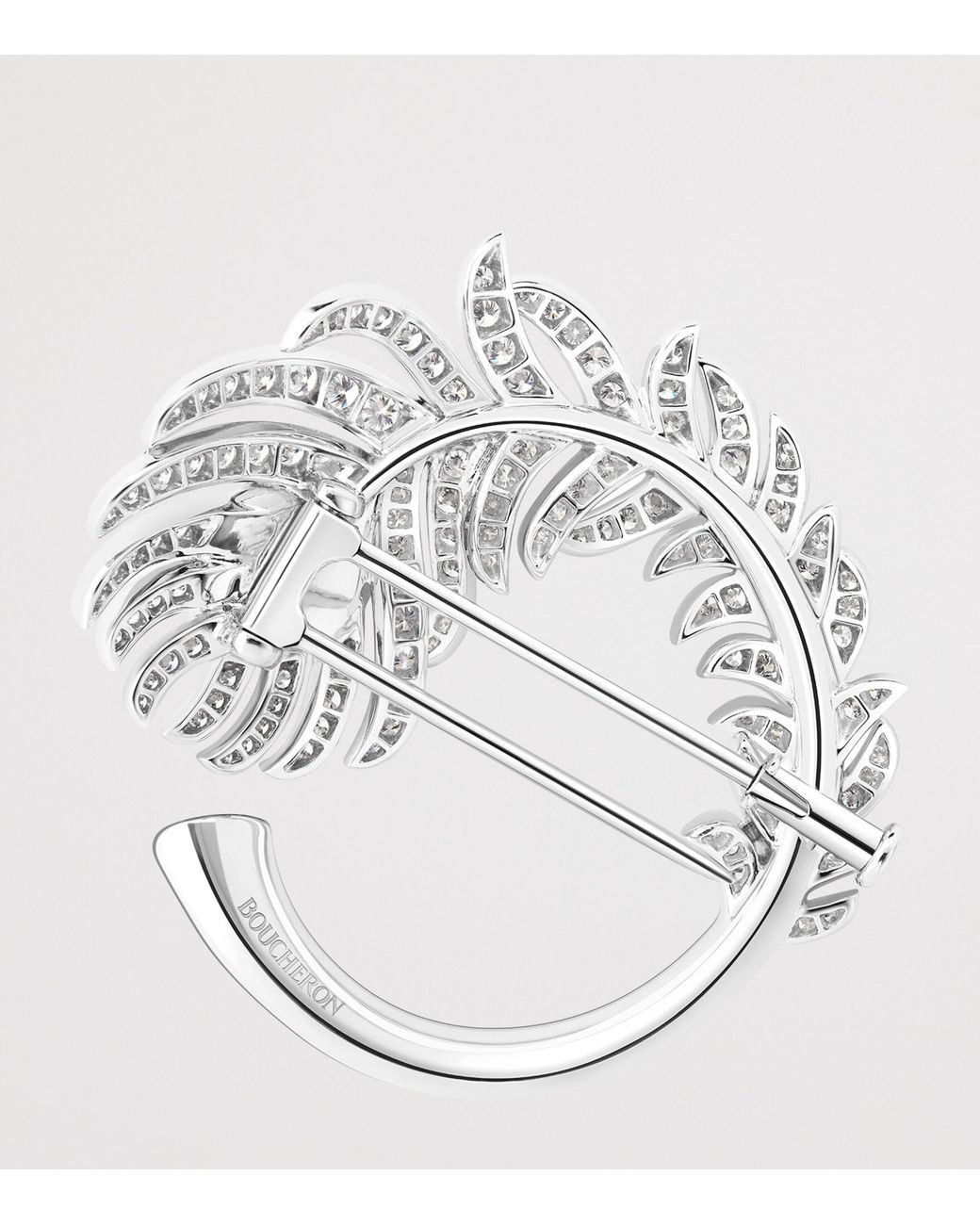 Boucheron Metallic And Diamond Plume De Paon Brooch