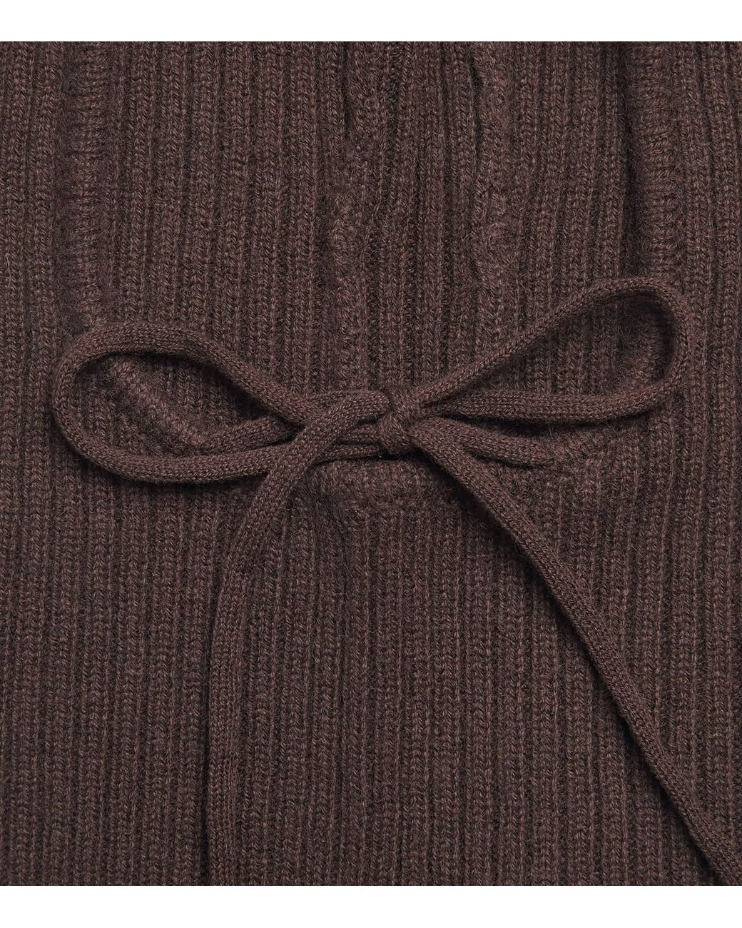 Yves Salomon Brown Cashmere Ribbed Balaclava