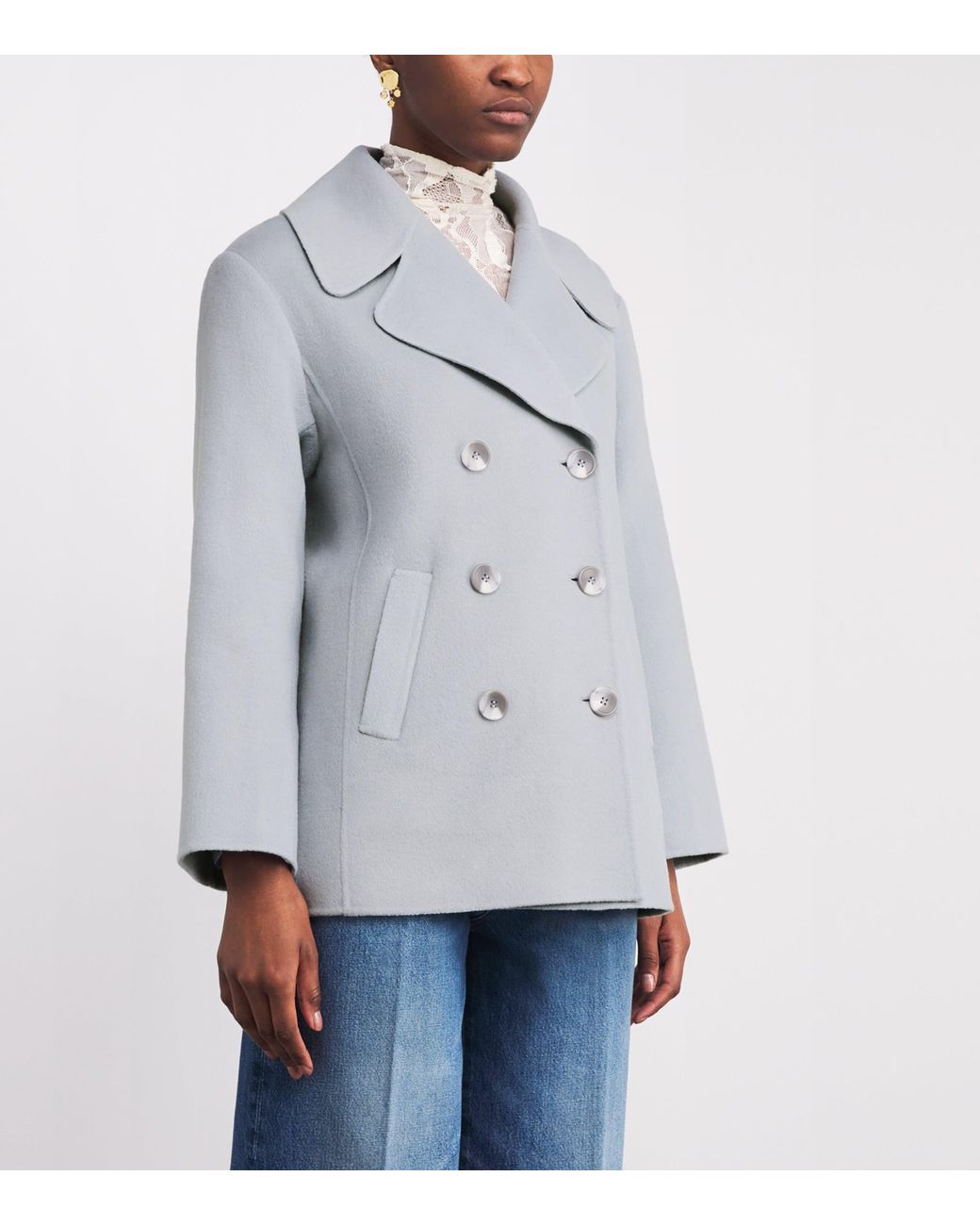 Ulla Johnson Gray Wool-Blend Diana Peacoat