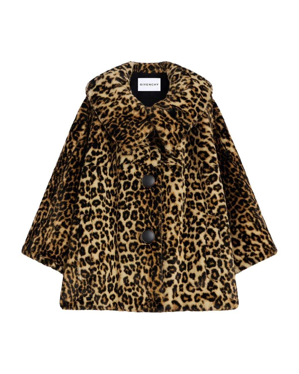 Givenchy Brown Faux Fur Leopard-Print Coat