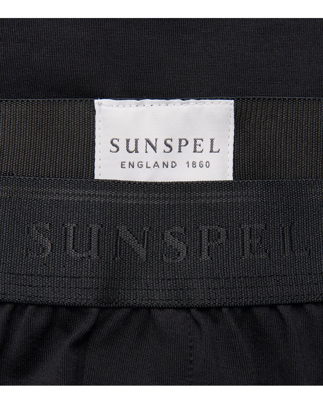 Sunspel Black Superfine Cotton Boxer Shorts for men
