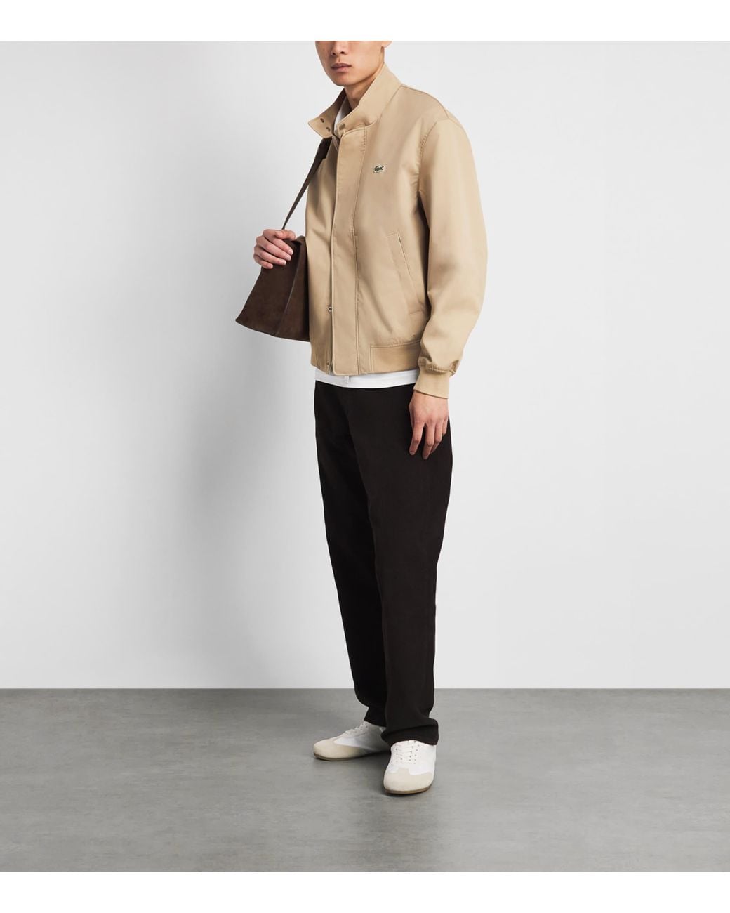 Lacoste Natural Twill Water-Repellent Harrington Jacket for men