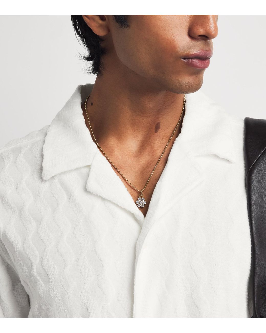 Frescobol Carioca White Terry Cotton Roberto Shirt for men