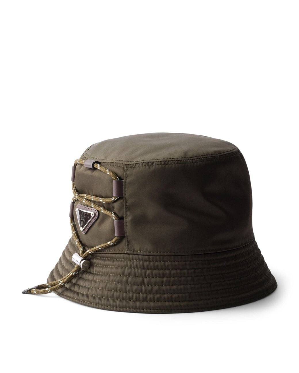 Prada Green Re-Nylon Logo Bucket Hat for men