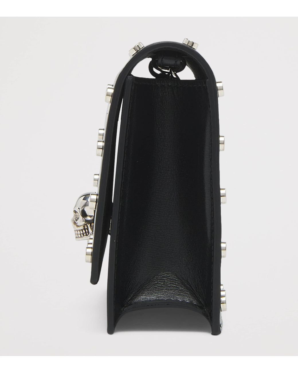 Alexander McQueen Black Small Leather Skull Cross-Body Bag