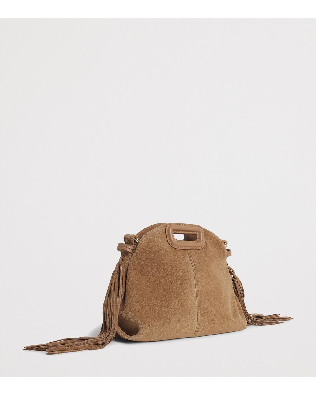 Maje Brown Leather Miss M Shoulder Bag
