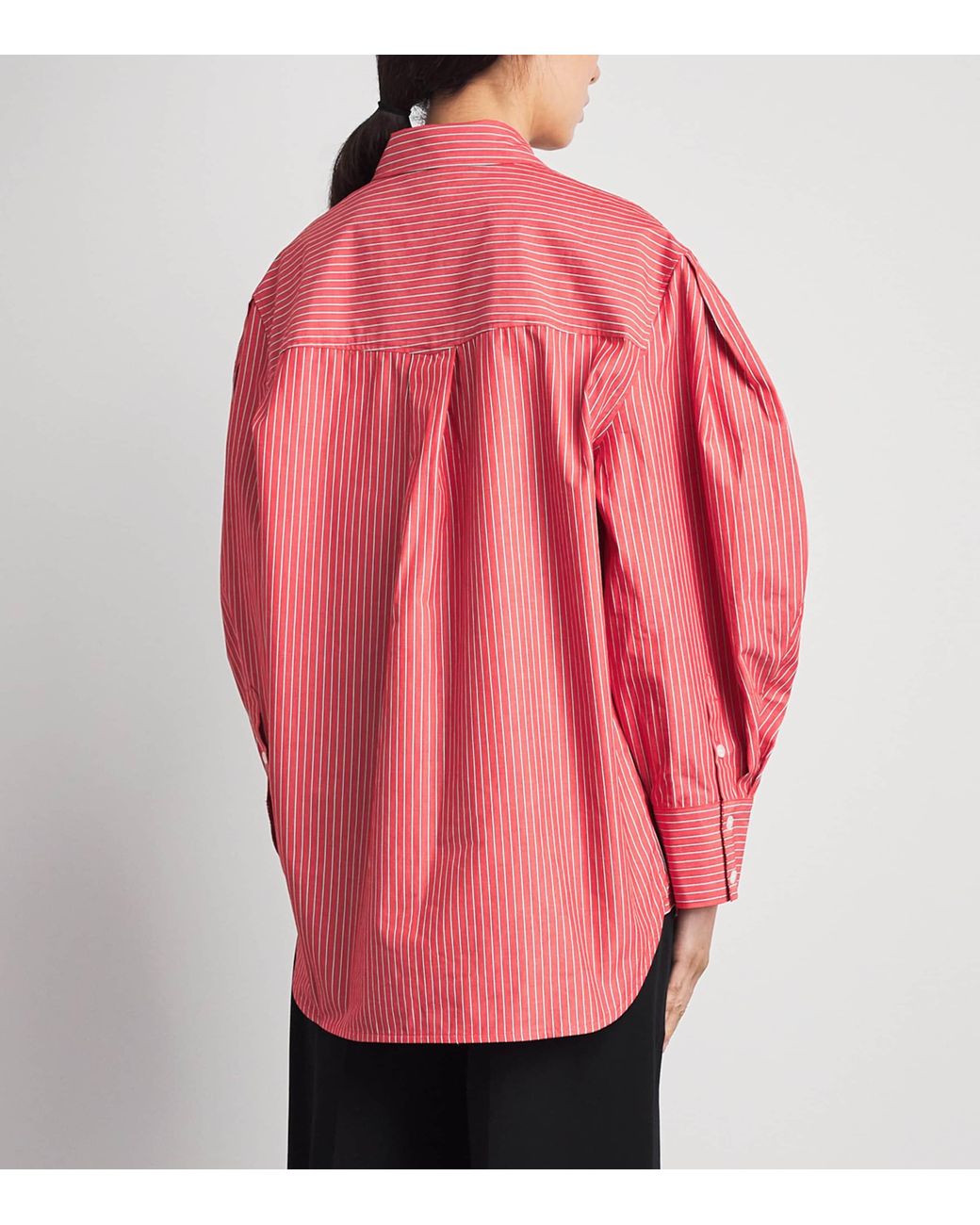 Ganni Pink Cotton Stripe Oxford Shirt
