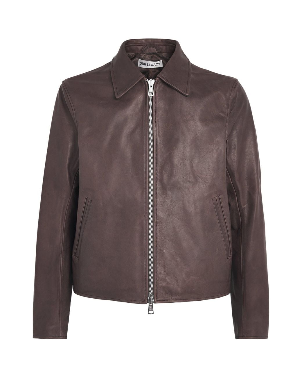 Our Legacy Brown Mini Leather Jacket for men