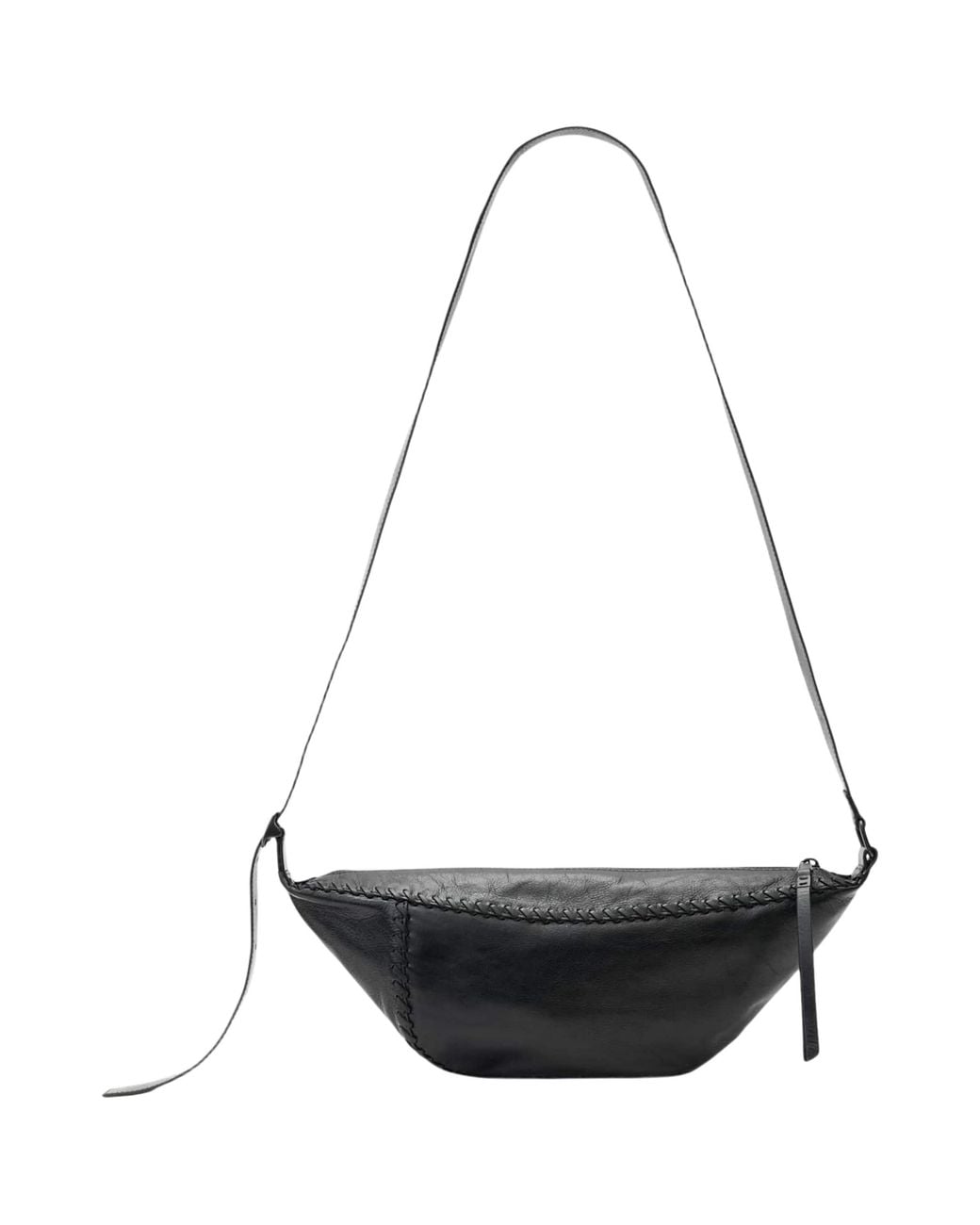 AllSaints Black Leather Esme Cross-Body Bag