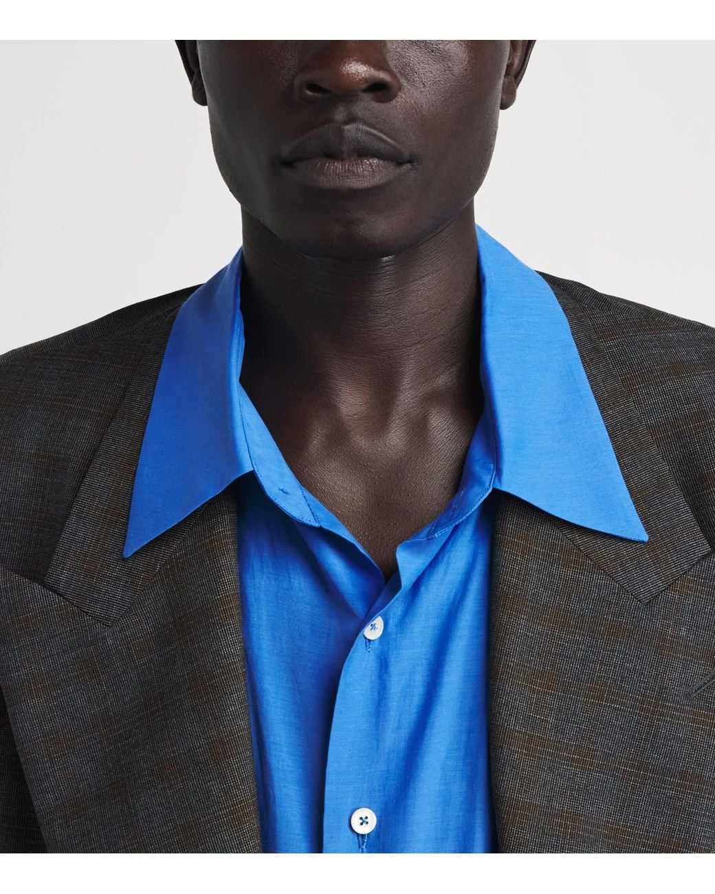 Dries Van Noten Black Wool Check Double-Breasted Blazer for men