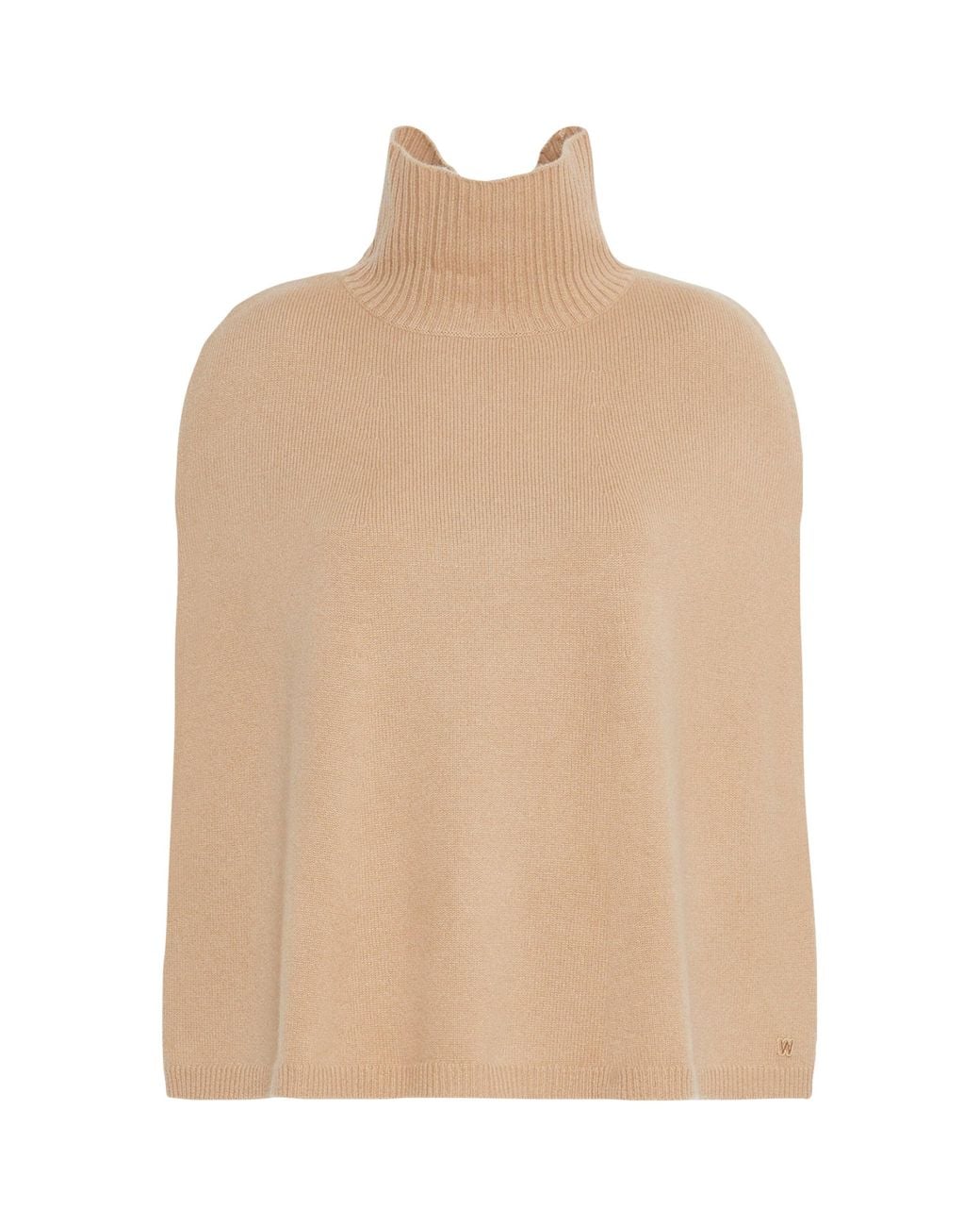 Weekend by Maxmara Natural Cashmere Knitted Funnel-Neck Cape