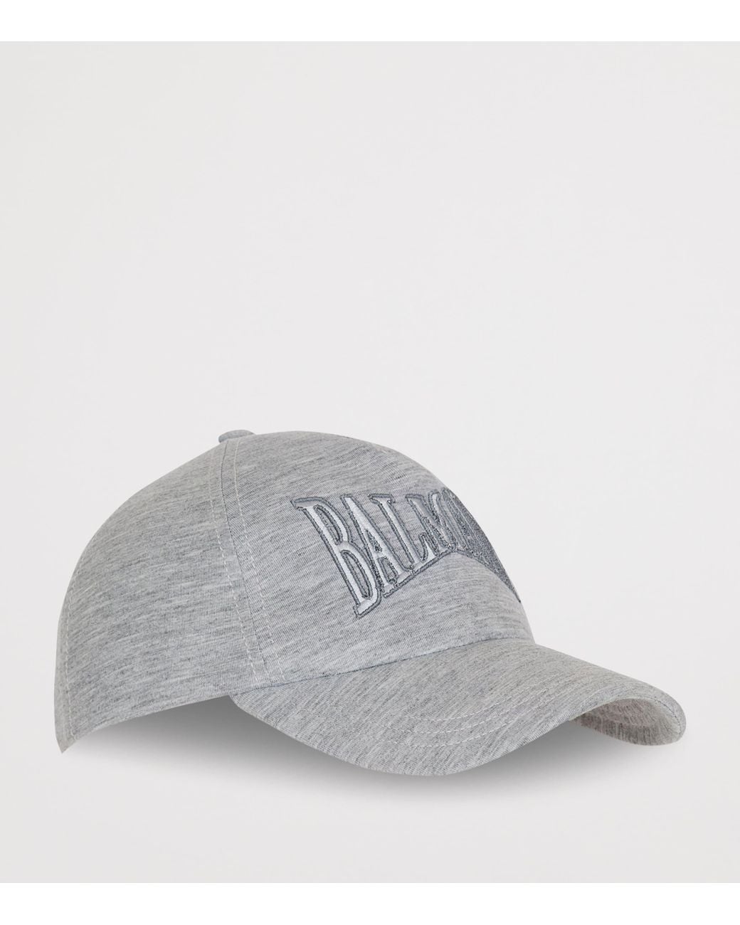 Balmain Gray Jersey Logo Baseball Cap for men