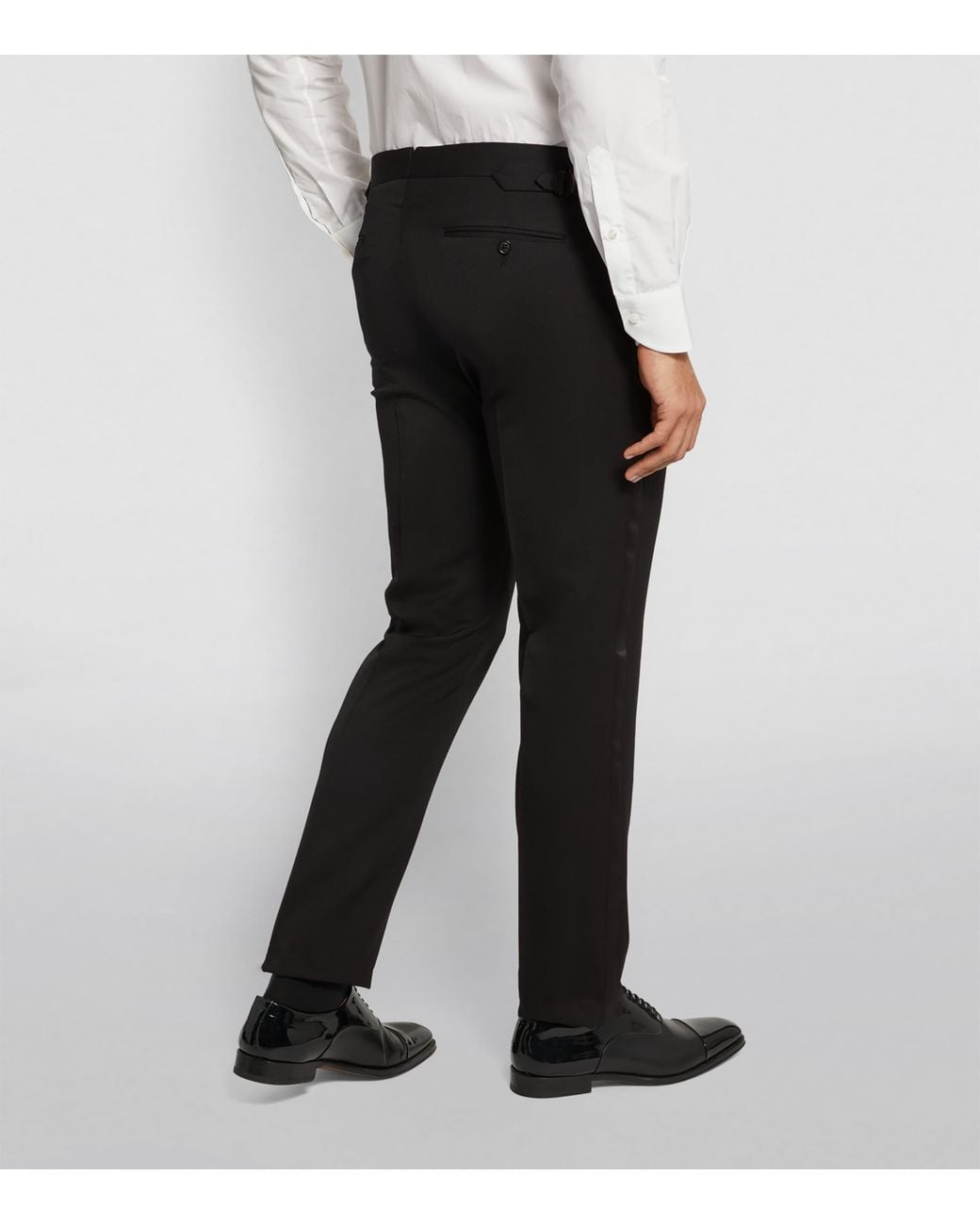 Ralph Lauren Black Wool Tuxedo Trousers for men