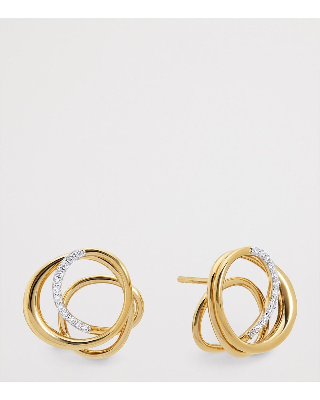Monica Vinader Metallic And Diamond Nura Wrap Stud Earrings