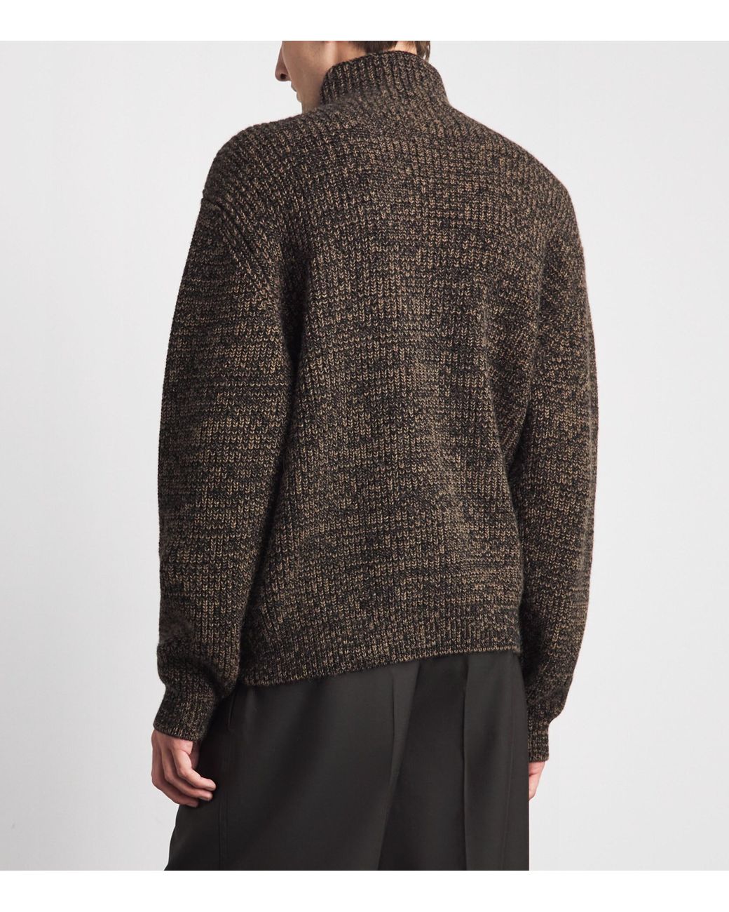 Lemaire Brown Alpaca-Yak-Blend Funnel-Neck Sweater for men